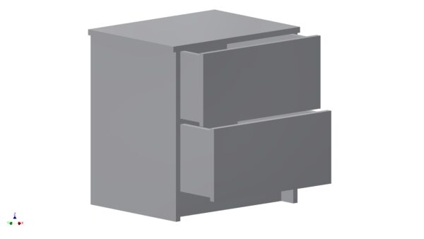 Drawing of Bedside Unit 2 Drawers Added