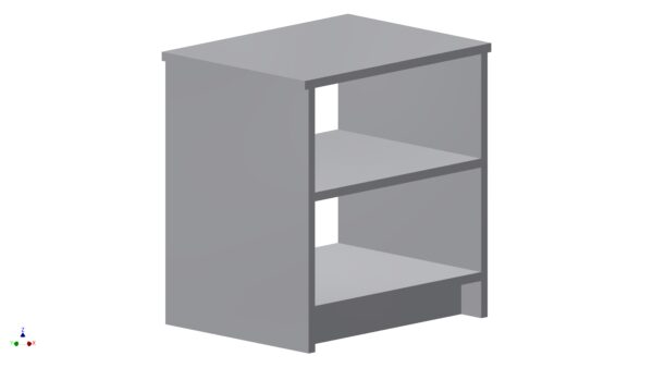 Drawing of Bedside Unit with Adjustable Shelf