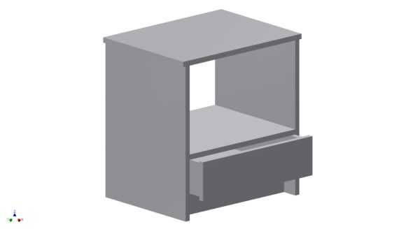 Drawing of Bedside Unit with Bottom Drawer