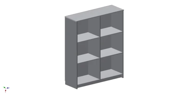 Drawing of Double Bookcase with 4 Shelves