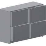 Drawing of Double Drawer unit 4 Drawers