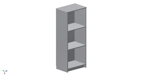 Drawing of Single Bookcase with 2 Shelf