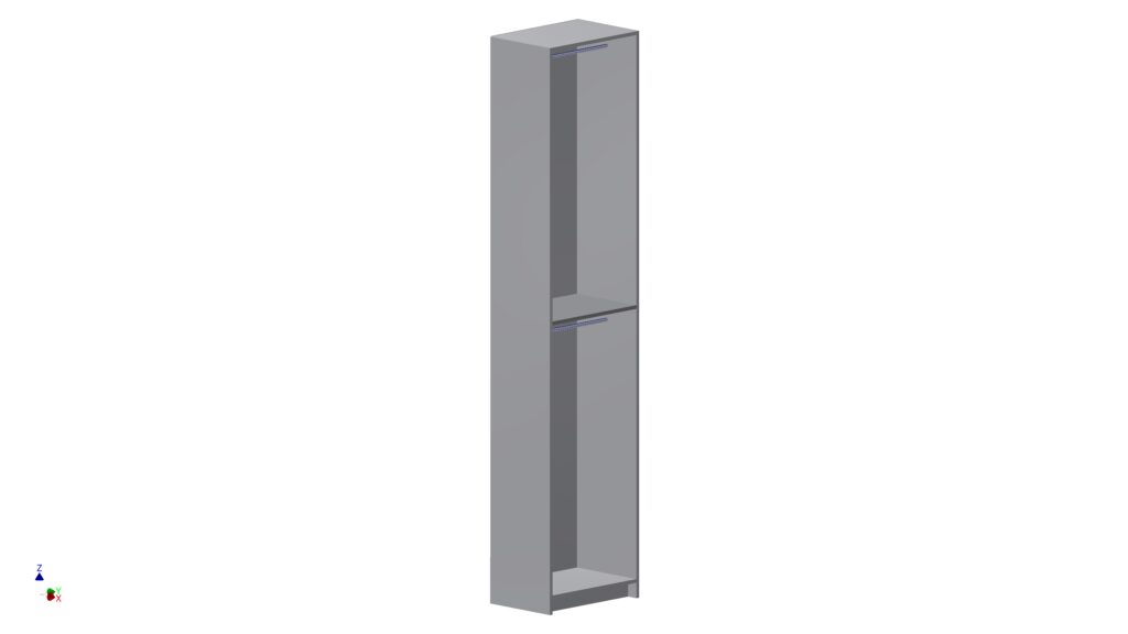 Drawing of Single Wardrobe with Double Hanging