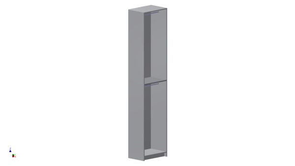 Drawing of Single Wardrobe with Double Hanging