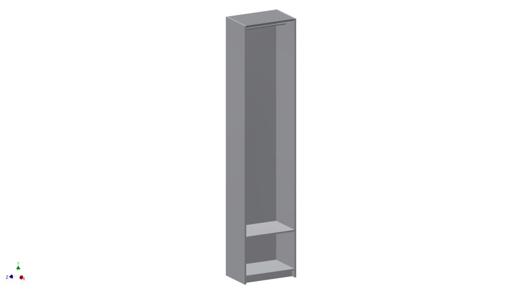 Drawing of Single Wardrobe with Shelf