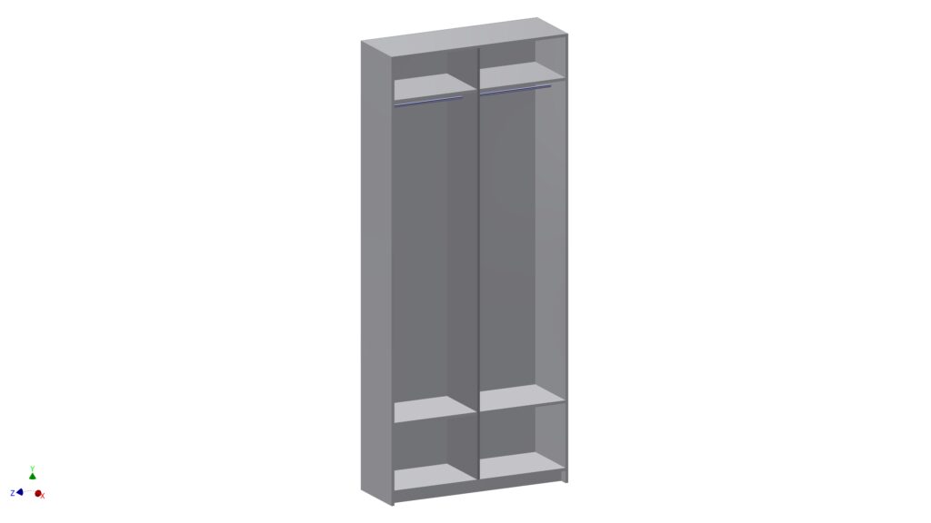 Drawing of Tall Double Single Shelf