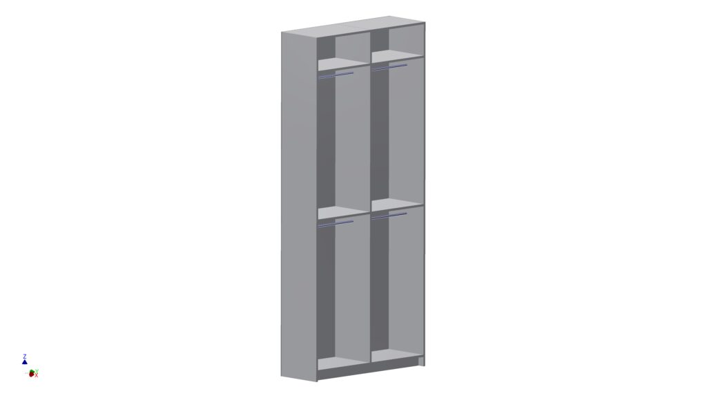 Drawing of Tall Double Wardrobe Double Hanging