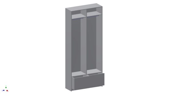 Drawing of Tall Double Wardrobe with 2 Drawers