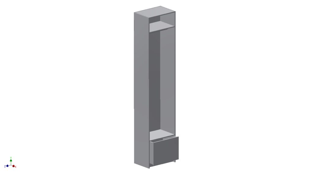 Tall Single Wardrobe with Drawers