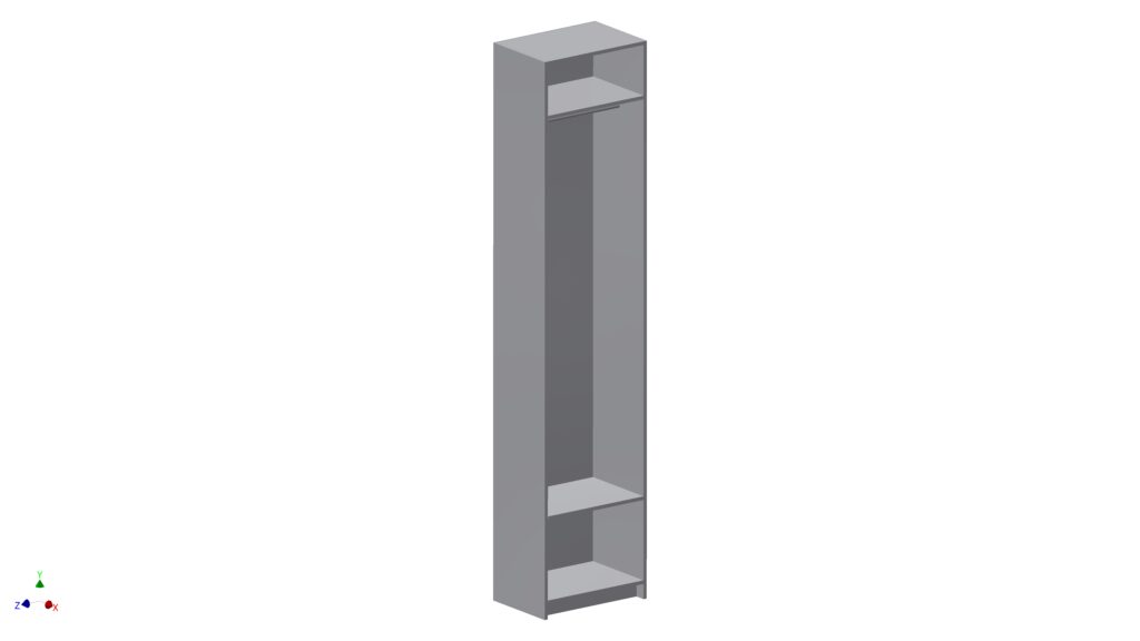 Tall Single Wardrobe with Shelves