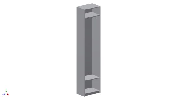 Tall Single Wardrobe with Shelves