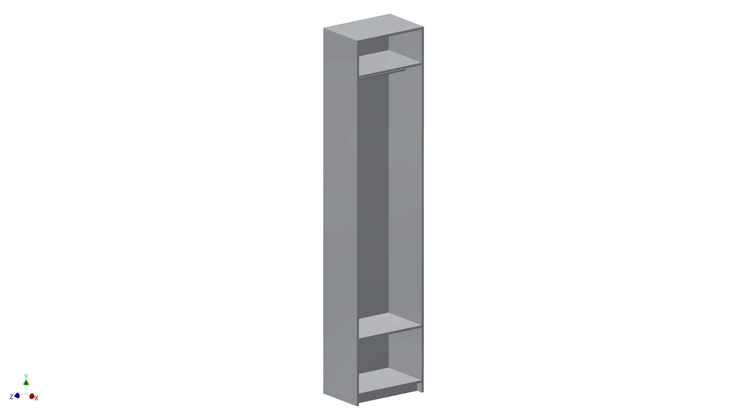 Tall Single Wardrobe with Shelves