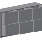 Drawing of Triple Drawer Unit with 6 Drawers